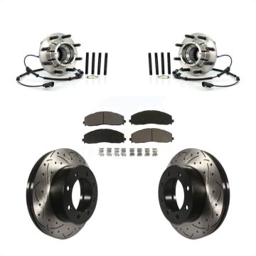 Front Hub Bearing Coat Drill Slot Brake Rotor Pad Kit For Ford F-250 Super Duty F-350 4WD KBB-120181