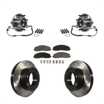 Front Hub Bearing Coat Drill Slot Brake Rotor Pads Kit For 2014 Ford F-350 Super Duty 4WD KBB-120184