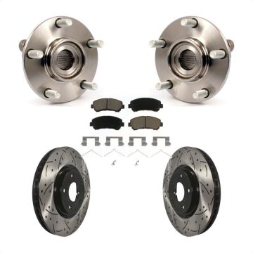Front Hub Bearing Drill Slot Brake Rotor Pads Kit For Nissan Sentra SE-R Spec V with 2.5L KBB-120187