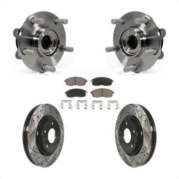 Front Hub Bearing Assembly Coated Drilled Slotted Brake Rotor And Pad Kit For Nissan Juke KBB-120189