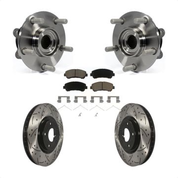 Front Hub Bearing Coat Drill Slot Brake Rotor Pads Kit For 2014-2017 Nissan Juke Nismo RS KBB-120190
