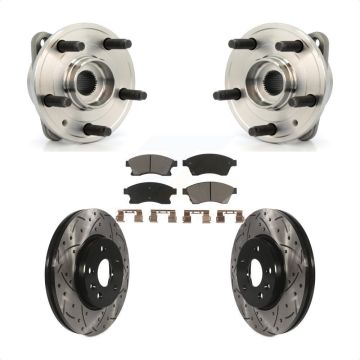 Front Hub Bearing Assembly Drilled Slot Brake Rotor & Pad Kit For Chevrolet Cruze Limited KBB-120202