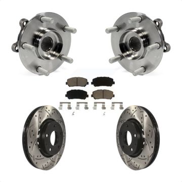 Front Hub Bearing Assembly Coated Drilled Slotted Disc Brake Rotor Pad Kit For Mazda CX-5 KBB-120212
