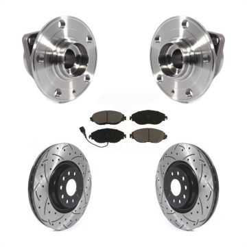 Front Hub Bearing Drill Slot Brake Rotor Pads Kit For Volkswagen Tiguan Jetta Audi Q3 GTI KBB-120221