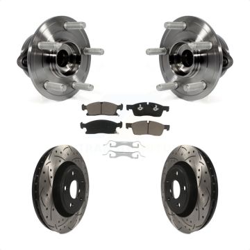 Front Hub Bearing Drill Slot Brake Rotor Pad Kit For Jeep Grand Cherokee Dodge Durango WK KBB-120226