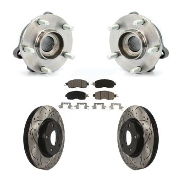 Front Hub Bearing Assembly Coated Drilled Slotted Brake Rotor & Pad Kit For Nissan Altima KBB-120231