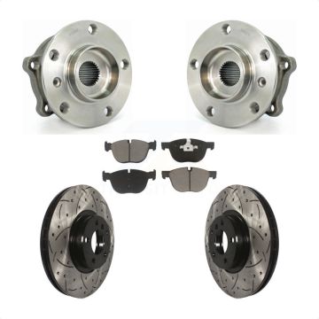 Front Hub Bearing Assembly Drill Slot Brake Rotor Pads Kit For BMW X5 X6 M12 X 1.5 Thread KBB-120233
