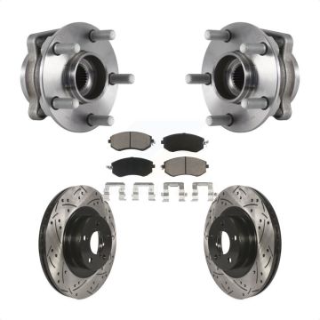 Front Hub Bearing Coated Drill Slot Brake Rotor Pads Kit For Subaru Forester Crosstrek XV KBB-120238