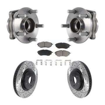 Front Hub Bearing Assembly Coated Drill Slot Brake Rotor Pad Kit For Subaru Forester 2.0L KBB-120240
