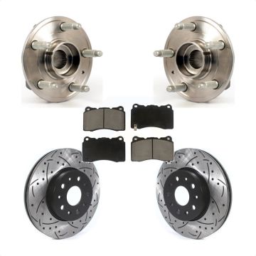 Front Hub Bearing Drill Slot Brake Rotor Pad Kit For 14 Cadillac CTS With Brembo Calipers KBB-120248