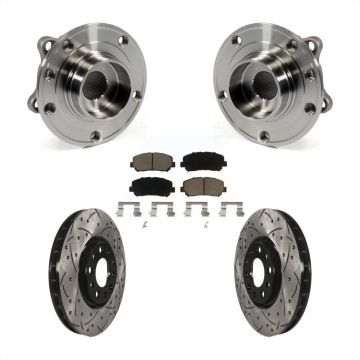 Front Hub Bearing Assembly Drilled Slot Brake Rotor & Pad Kit For Chrysler 200 Dodge Dart KBB-120255