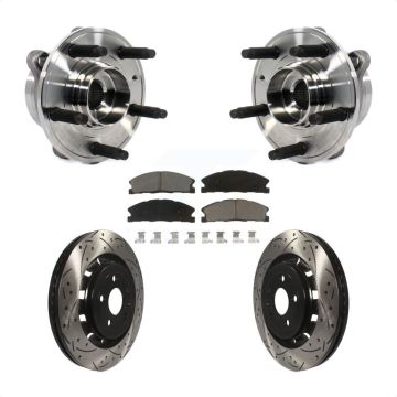 Front Hub Bearing Drill Slot Brake Rotor Pad Kit For Ford Taurus Police Interceptor Sedan KBB-120258