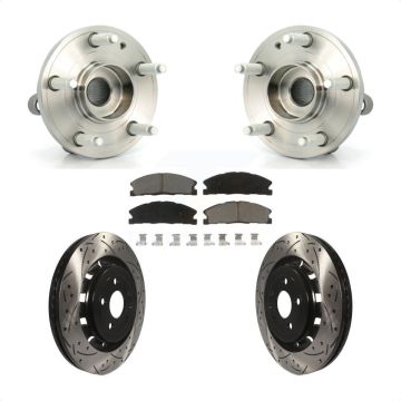 Front Hub Bearing Drilled Slot Brake Rotor & Pad Kit For Ford Explorer Police Interceptor KBB-120259