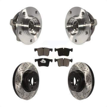Front Hub Bearing Assembly Coated Drilled Slotted Disc Brake Rotor Pads Kit For BMW X3 X4 KBB-120264