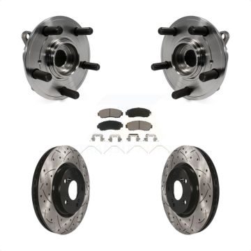 Front Hub Bearing Assembly Drilled Slot Brake Rotor & Pad Kit For 2011-2014 Honda Odyssey KBB-120267