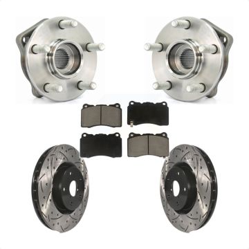 Front Hub Bearing Coated Drill Slot Brake Rotor Pads Kit For 2014 Subaru WRX Limited Base KBB-120273