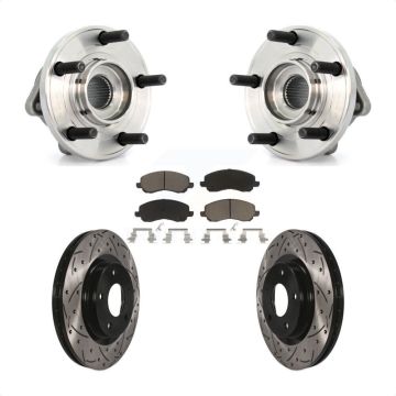 Front Hub Bearing Drilled Slot Brake Rotor Pad Kit For Chrysler 200 Dodge Avenger Sebring KBB-120275
