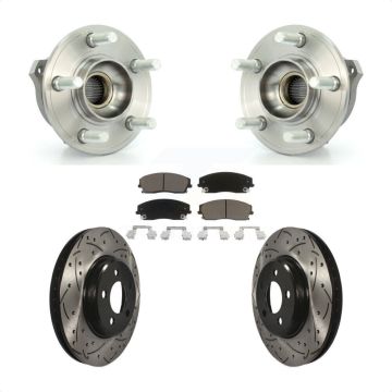 Front Hub Bearing Drilled Slot Brake Rotor Pads Kit For Dodge Charger Chrysler 300 Magnum KBB-120285