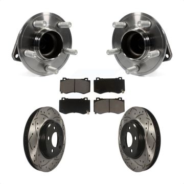 Front Hub Bearing Drill Slot Brake Rotor Pads Kit For 19 Dodge Charger With Brembo Brakes KBB-120288