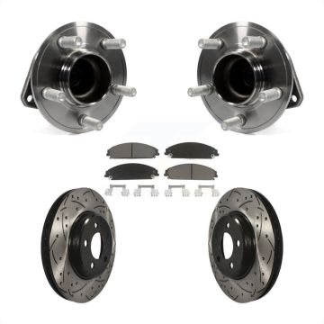 Front Hub Bearing Drill Slot Brake Rotor Pads Kit For Dodge Charger Without Brembo Brakes KBB-120289