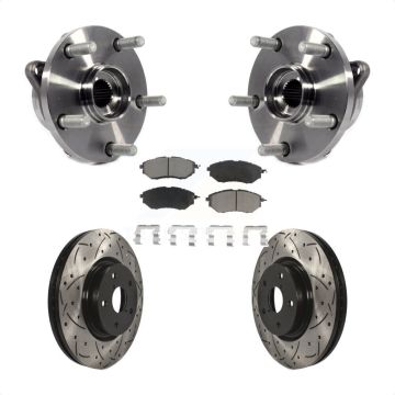 Front Hub Bearing Drill Slot Brake Rotor Pad Kit For Subaru Outback WRX Legacy B9 Tribeca KBB-120299