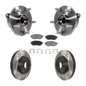 Front Hub Bearing Assembly Drilled Slot Brake Rotor & Pad Kit For 2015 Subaru Legacy 2.5L KBB-120300