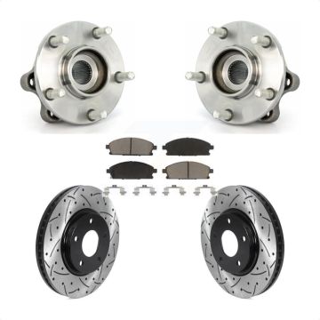 Front Hub Bearing Assembly Coat Drill Slot Brake Rotor Pad Kit For 2004-2009 Nissan Quest KBB-120304