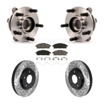 Front Hub Bearing Assembly Coat Drill Slot Brake Rotor Pad Kit For 2011-2017 Nissan Quest KBB-120305