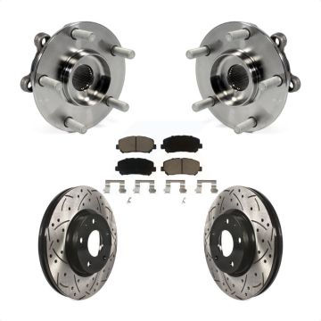 Front Hub Bearing Assembly Coated Drill Slot Brake Rotor Pad Kit For 2013-2015 Mazda CX-5 KBB-120306