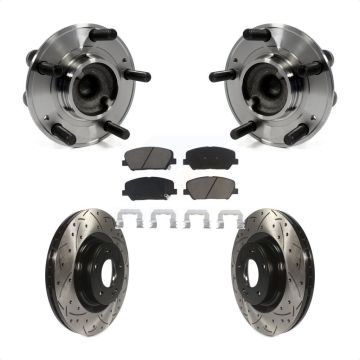 Front Hub Bearing Assembly Coat Drill Slot Brake Rotor Pads Kit For Hyundai Genesis Coupe KBB-120308