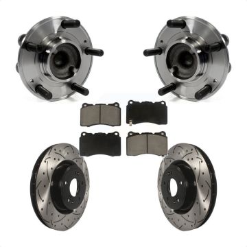 Front Hub Bearing Assembly Coat Drill Slot Brake Rotor Pads Kit For Hyundai Genesis Coupe KBB-120309