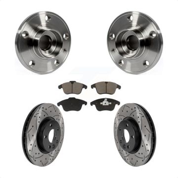 Front Hub Bearing Assembly Drill Slot Brake Rotor Pads Kit For Volvo XC70 S60 V60 S80 V70 KBB-120310