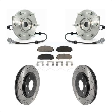 Front Hub Bearing Drilled Slot Brake Rotor Pads Kit For Nissan TITAN Armada INFINITI QX56 KBB-120313