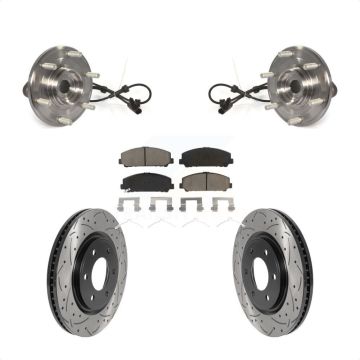 Front Hub Bearing Assembly Coated Drill Slot Brake Rotor Pads Kit For Nissan TITAN Armada KBB-120314