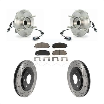 Front Hub Bearing Coated Drill Slot Brake Rotor Pad Kit For 2007 INFINITI QX56 From 04 07 KBB-120315
