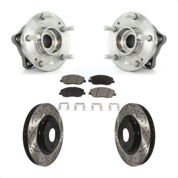 Front Hub Bearing Assembly Drilled Slot Brake Rotor Pads Kit For Hyundai Santa Fe XL 3.3L KBB-120316