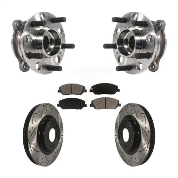 Front Hub Bearing Assembly Coated Drill Slot Brake Rotor Pads Kit For Hyundai Santa Fe XL KBB-120317