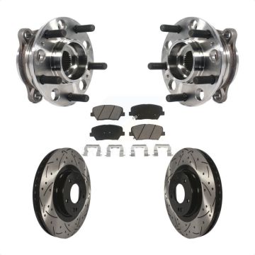 Front Hub Bearing Drilled Slot Brake Rotor & Pad Kit For Hyundai Santa Fe Sport 2.4L 2.0L KBB-120320