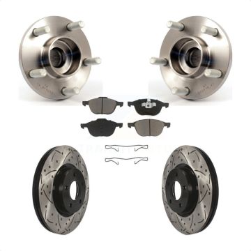 Front Hub Bearing Assembly Coat Drill Slot Brake Rotor Pads Kit For Volvo S40 C30 V50 C70 KBB-120322