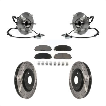 Front Bearing Drill Slot Brake Rotor Pads Kit For Dodge Grand Caravan Chrysler Town & Ram KBB-120333