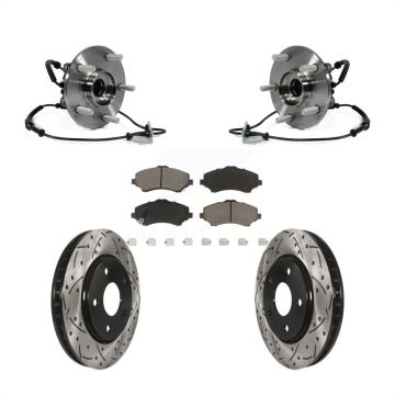 Front Bearing Drill Slot Brake Rotor Pads Kit For Dodge Grand Caravan Chrysler Town & Ram KBB-120334