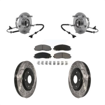 Front Hub Bearing Coat Drill Slot Brake Rotor Pad Kit For Chrysler Pacifica Grand Caravan KBB-120336