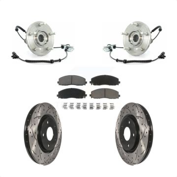 Front Hub Bearing Assembly Coated Drilled Slot Brake Rotor Pads Kit For Volkswagen Routan KBB-120338
