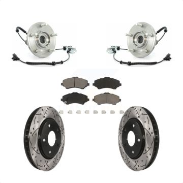 Front Bearing Coat Drill Slot Brake Rotor Pad Kit For Dodge Grand Caravan Chrysler Town & KBB-120339