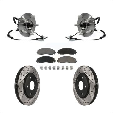 Front Bearing Assembly Coated Drilled Slotted Brake Rotor Pad Kit For Dodge Grand Caravan KBB-120340