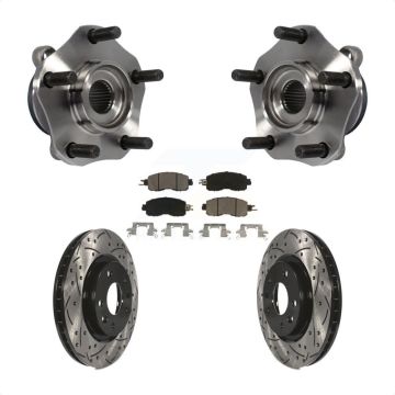 Front Hub Bearing Assembly Coated Drilled Slotted Brake Rotor And Pad Kit For Nissan LEAF KBB-120341