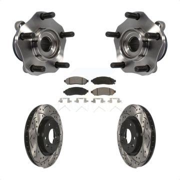 Front Hub Bearing Assembly Coated Drilled Slotted Brake Rotor And Pad Kit For Nissan LEAF KBB-120342