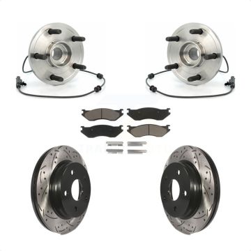 Front Hub Bearing Assembly Drilled Slot Brake Rotor & Pad Kit For 2004-2005 Dodge Durango KBB-120357