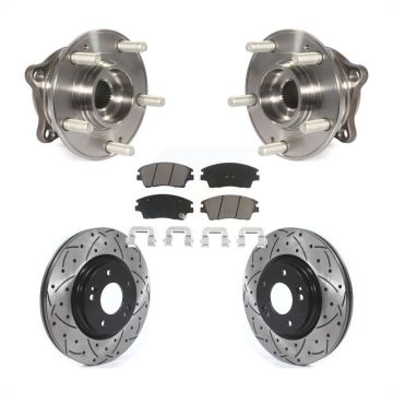 Front Hub Bearing Assembly Drill Slot Brake Rotor Pad Kit For Hyundai Tucson Kia Sportage KBB-120364