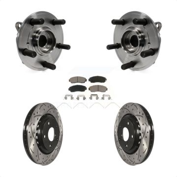 Front Hub Bearing Assembly Drilled Slot Brake Rotor & Pad Kit For 2015-2017 Honda Odyssey KBB-120366